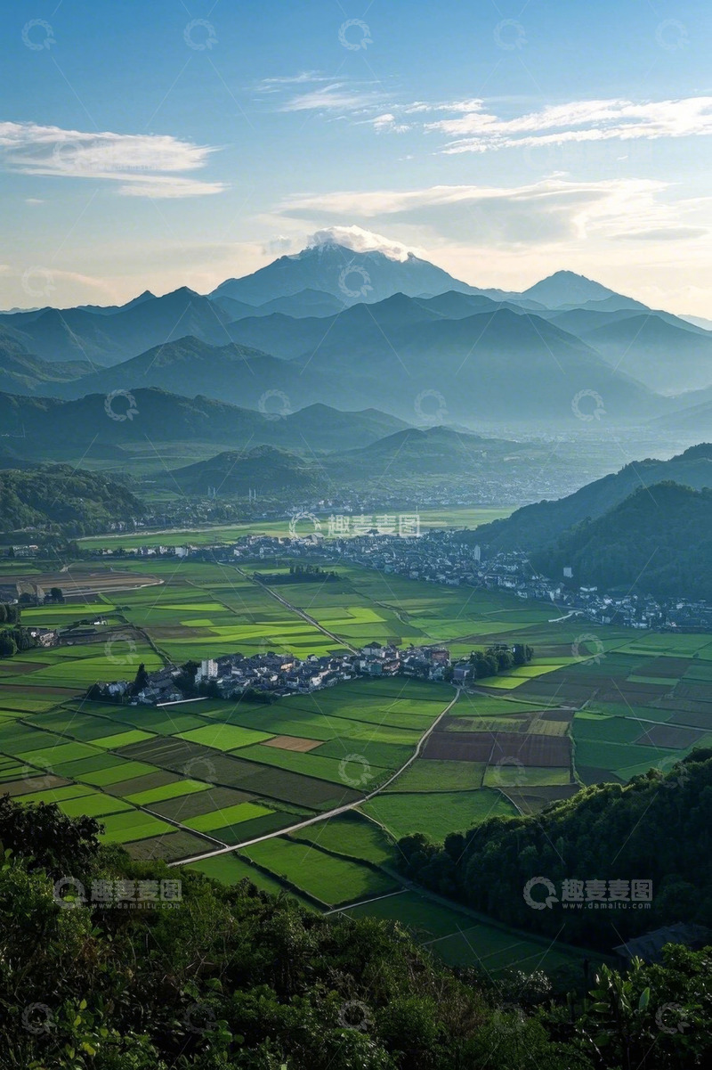 高清大图下载【趣麦麦图】乡村田野山峦自然风光