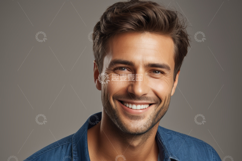 高清大图下载【趣麦麦图】微笑男士半身肖像