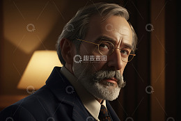 戴眼镜的西装男士肖像