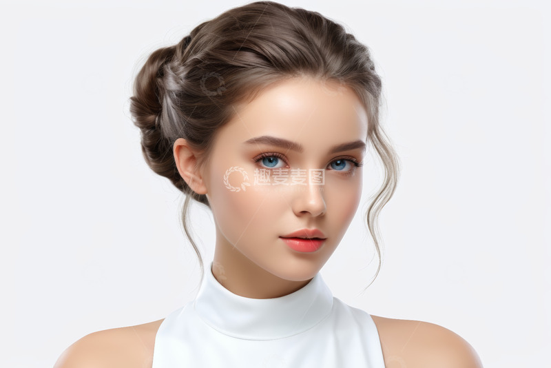 高清大图下载【趣麦麦图】美丽女孩高领上衣人物肖像