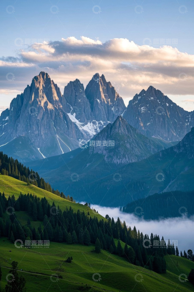 高清大图下载【趣麦麦图】阿尔卑斯山自然风光