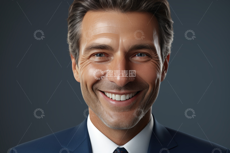 高清大图下载【趣麦麦图】微笑西装男士肖像