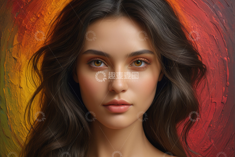 高清大图下载【趣麦麦图】美丽女性肖像特写