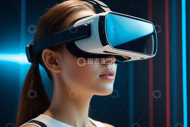 高清大图下载【趣麦麦图】女性体验虚拟现实设备