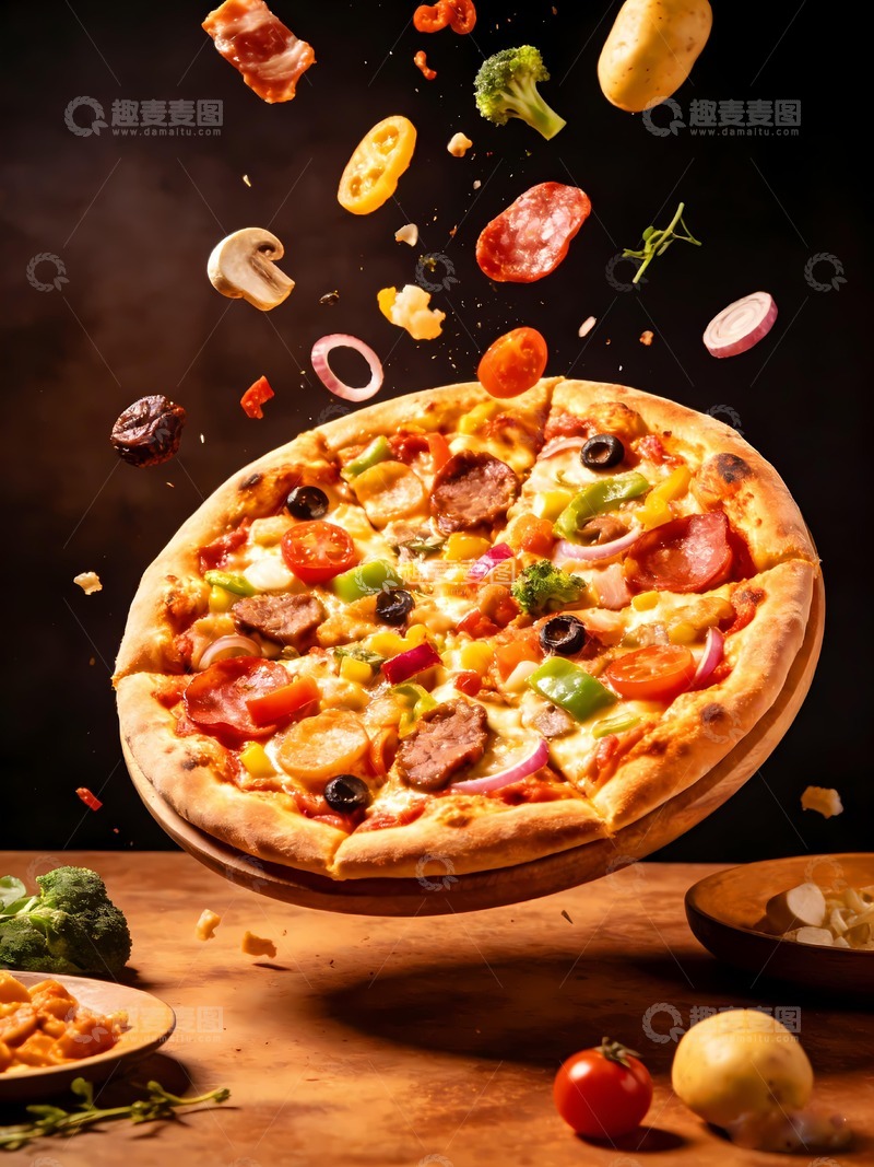 高清大图下载【趣麦麦图】披萨各种食材