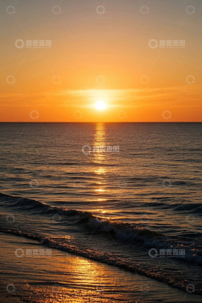 高清大图下载【趣麦麦图】海边日落时分的海洋景观