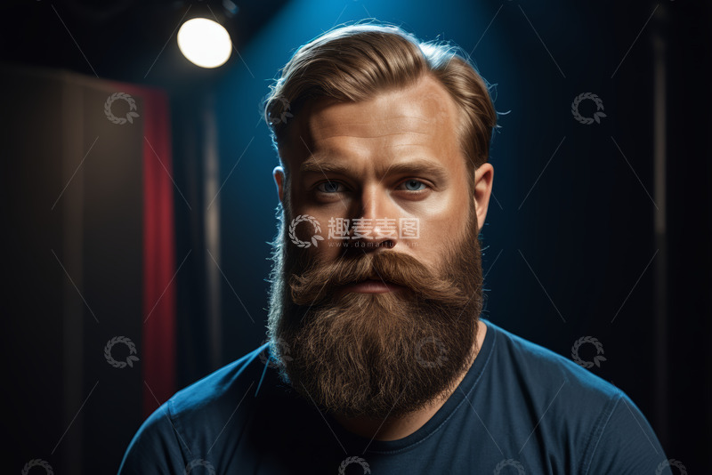 高清大图下载【趣麦麦图】男子面部特写肖像素材