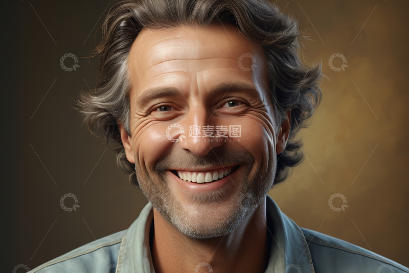 高清大图下载【趣麦麦图】微笑中年男性肖像