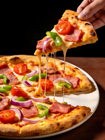 拉丝披萨摄影