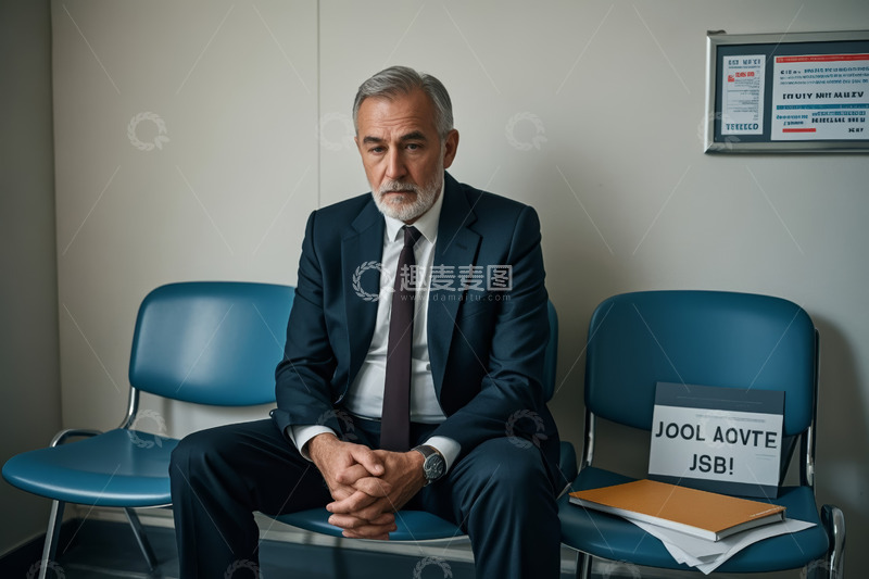 高清大图下载【趣麦麦图】西装男士坐候场景