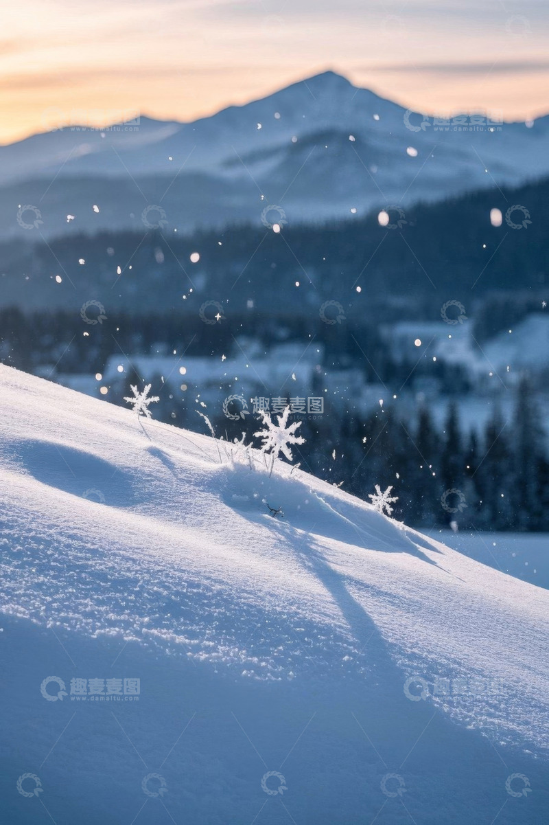 高清大图下载【趣麦麦图】雪山雪景自然景观