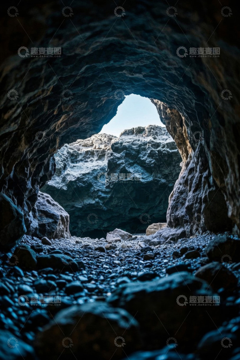高清大图下载【趣麦麦图】洞穴内部向外看的自然景观