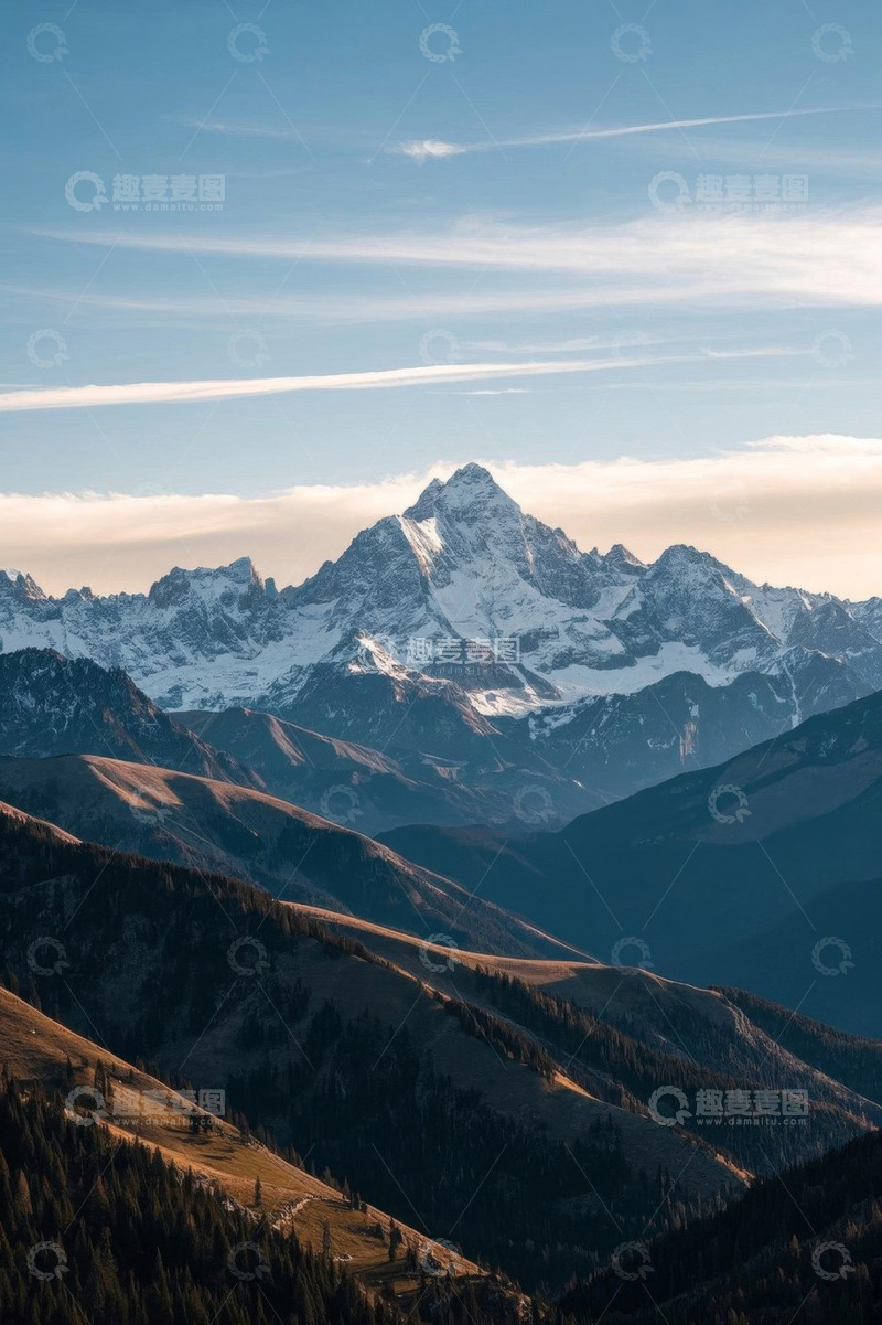 高清大图下载【趣麦麦图】雪山远景自然风光