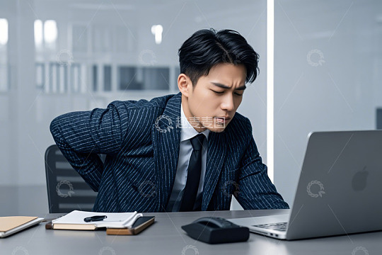 商务人士办公时腰部疼痛