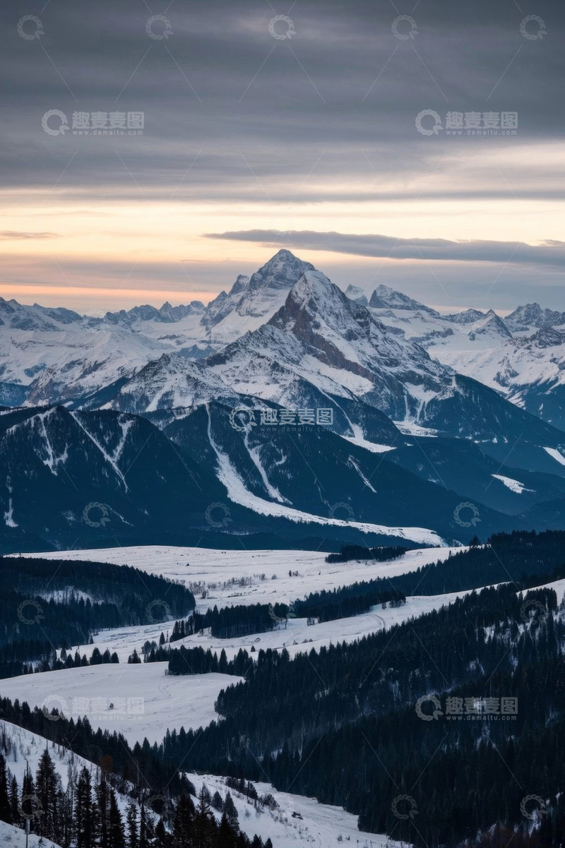 高清大图下载【趣麦麦图】雪山自然风光全景