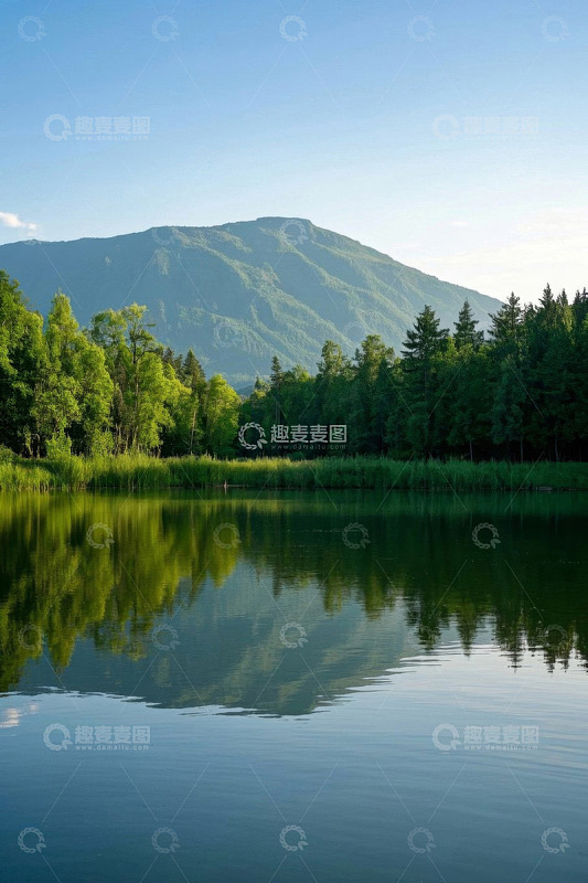 山林湖畔自然风光