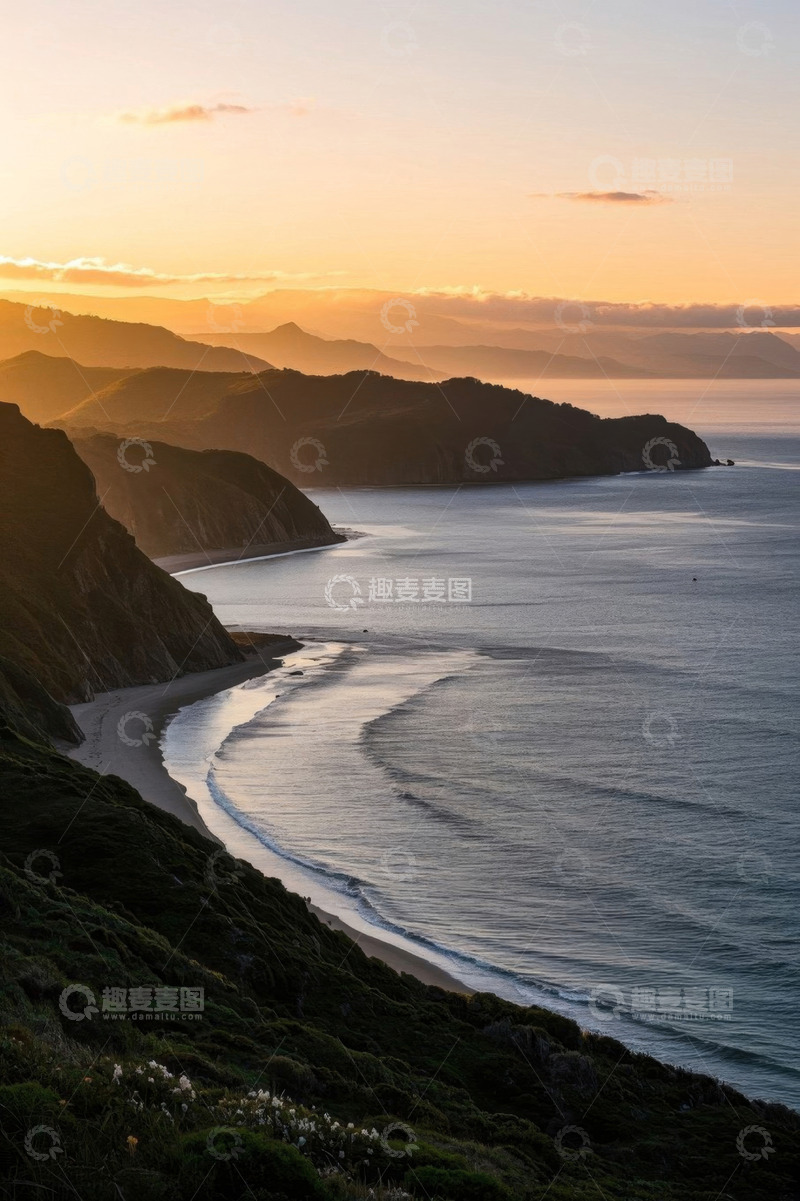 高清大图下载【趣麦麦图】海滨黄昏自然风光