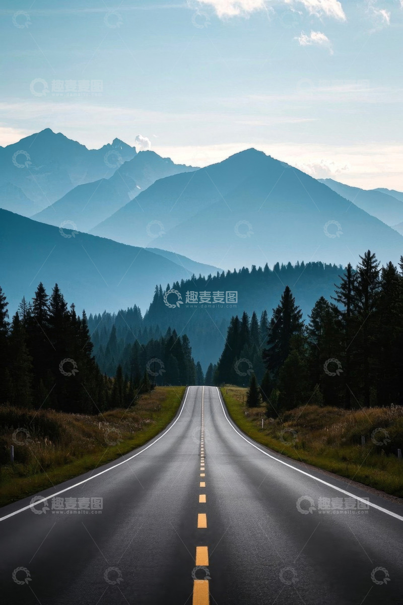 高清大图下载【趣麦麦图】山间公路自然风光