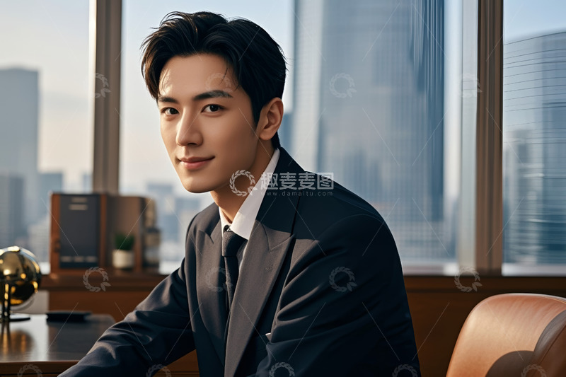 高清大图下载【趣麦麦图】商务男士办公室内肖像
