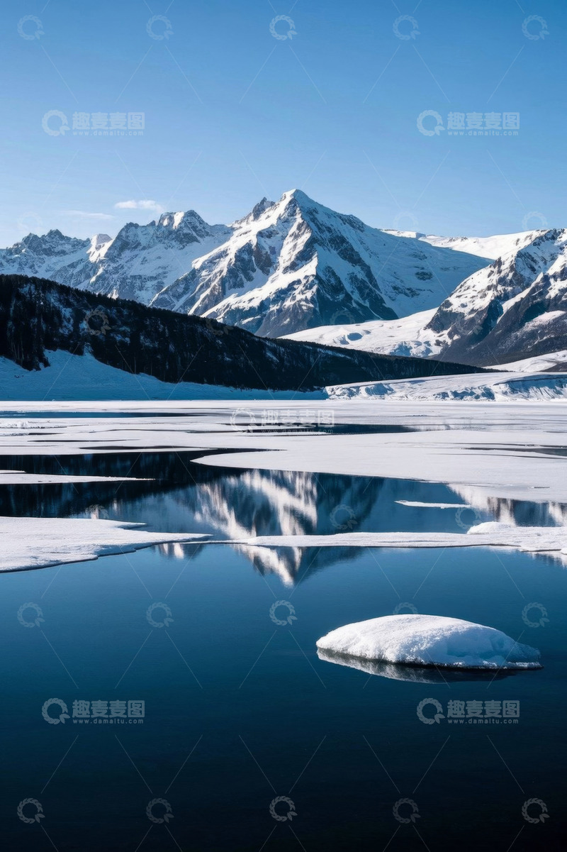 高清大图下载【趣麦麦图】雪山湖泊自然景观