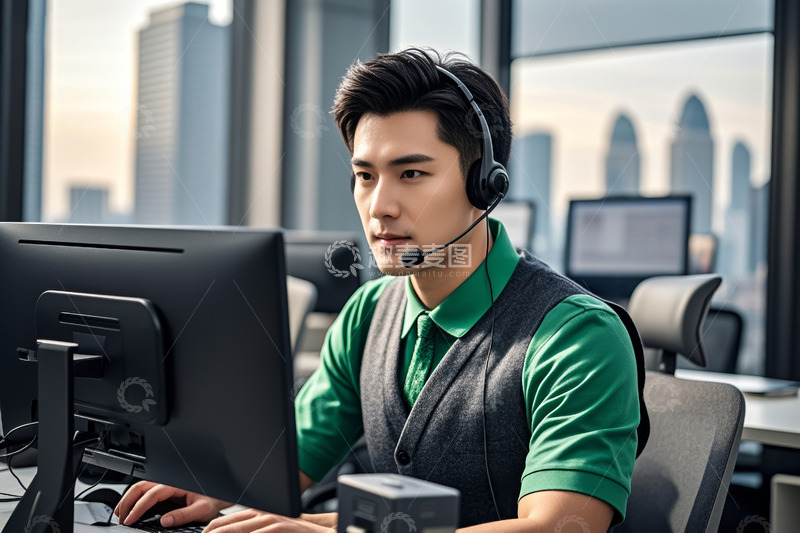 高清大图下载【趣麦麦图】客服人员办公场景