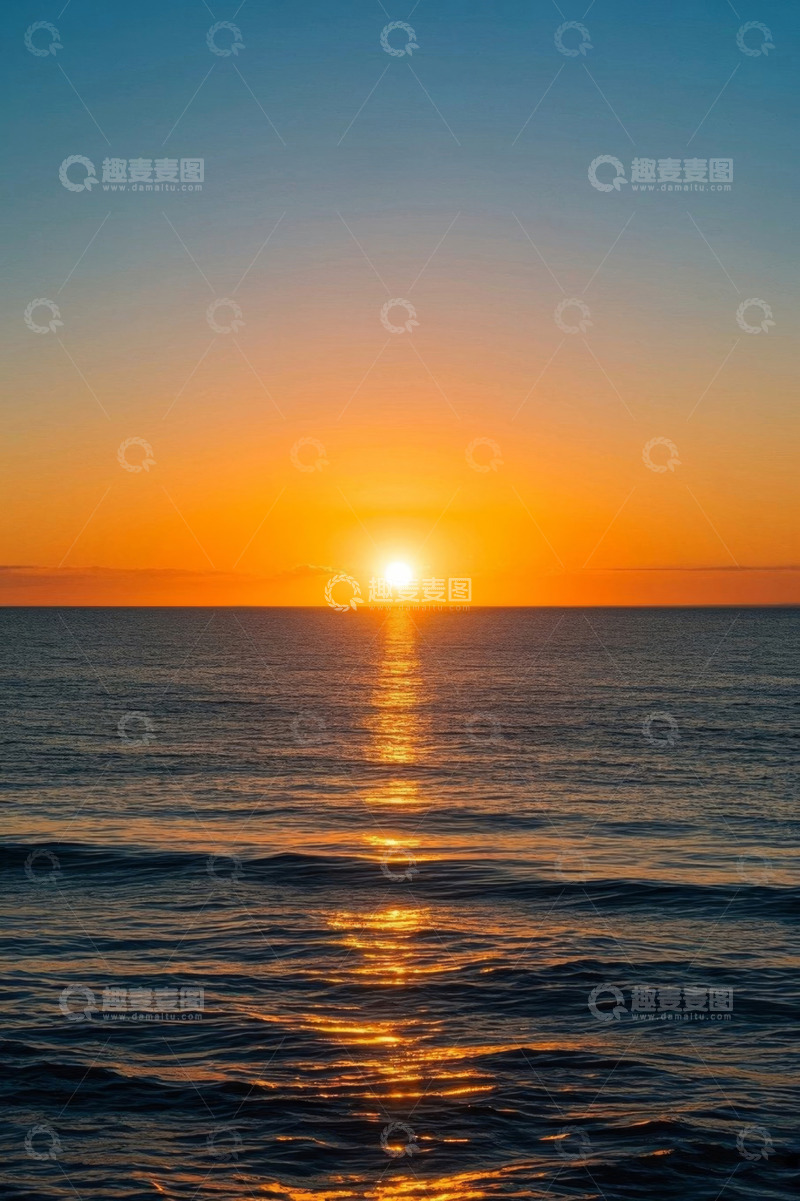 高清大图下载【趣麦麦图】海上日出自然风光