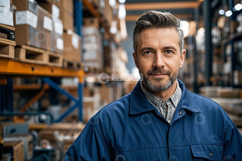 高清大图下载【趣麦麦图】仓库工人半身肖像