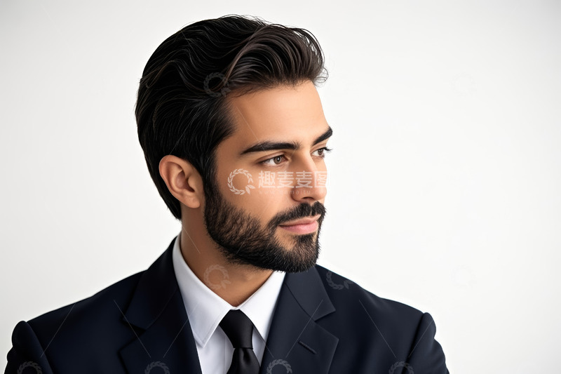 高清大图下载【趣麦麦图】西装男士侧面肖像