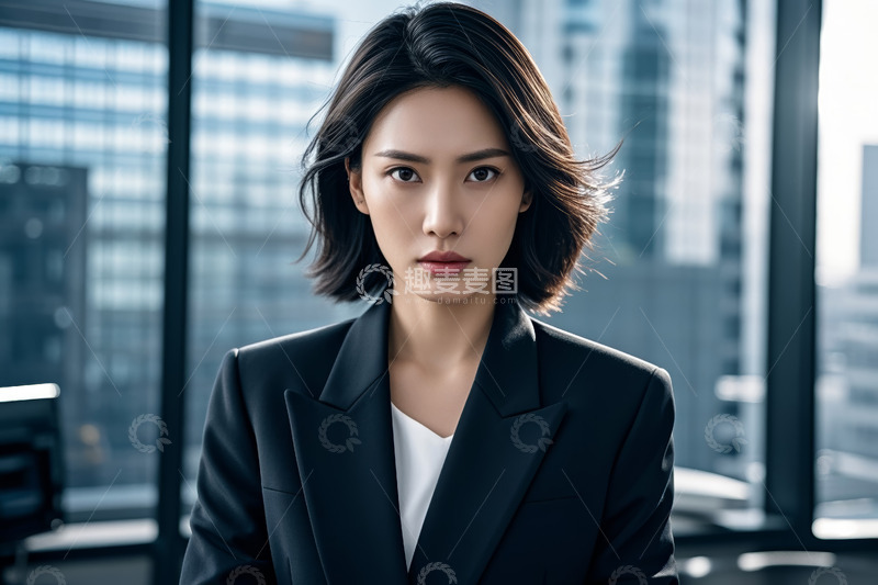 高清大图下载【趣麦麦图】商务女性办公室内正面肖像