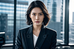 商务女性办公室内正面肖像