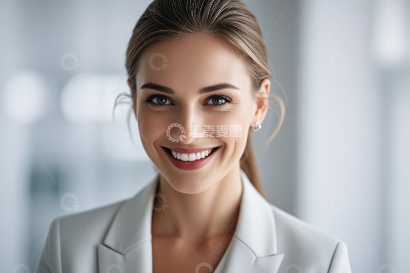 高清大图下载【趣麦麦图】微笑女商人半身肖像