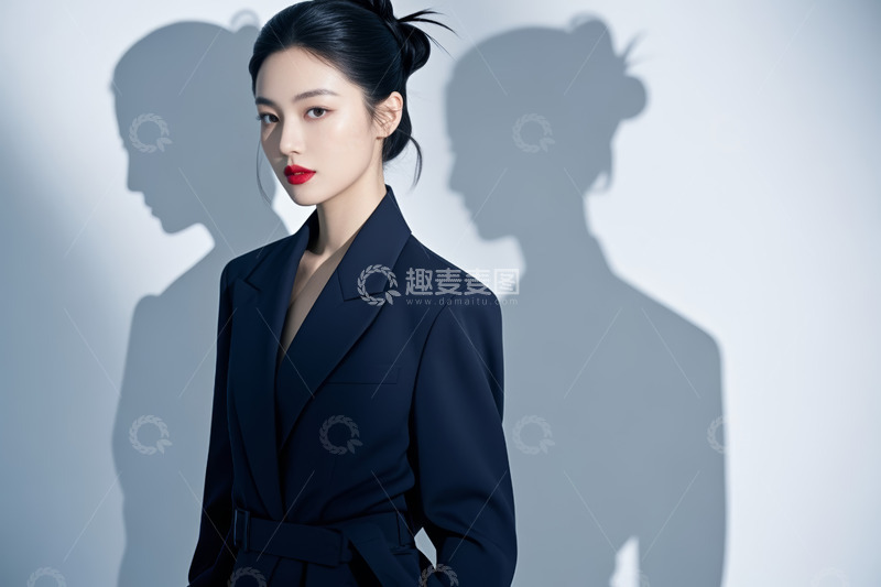 高清大图下载【趣麦麦图】身着西装的女性半身肖像