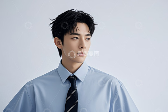 穿衬衫打领带的男性肖像