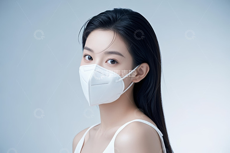 戴口罩亚洲女性肖像