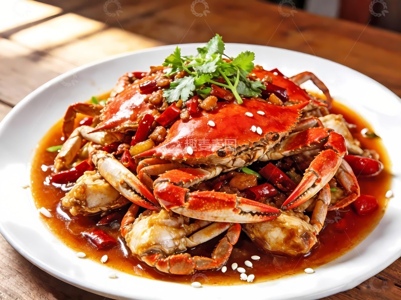 高清大图下载【趣麦麦图】香辣蟹油焖大闸蟹