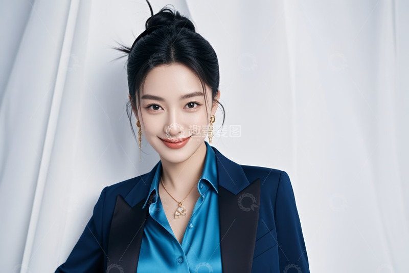 高清大图下载【趣麦麦图】职业女性微笑肖像