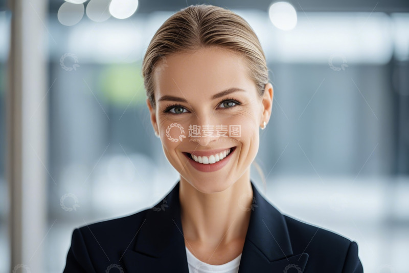 高清大图下载【趣麦麦图】微笑女商人半身像