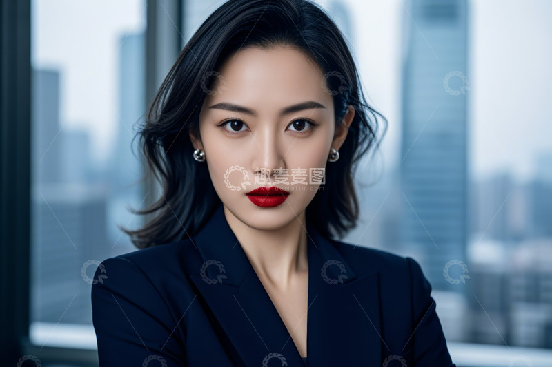 高清大图下载【趣麦麦图】职业女性办公室肖像特写