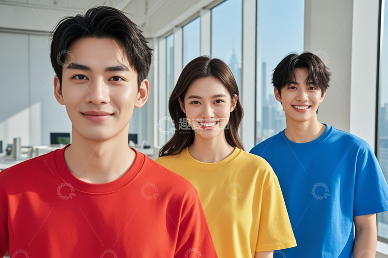 高清大图下载【趣麦麦图】身着彩衣的年轻人群像