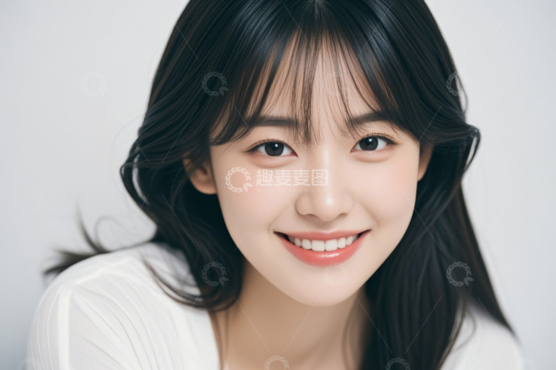 高清大图下载【趣麦麦图】微笑亚洲成年女性肖像