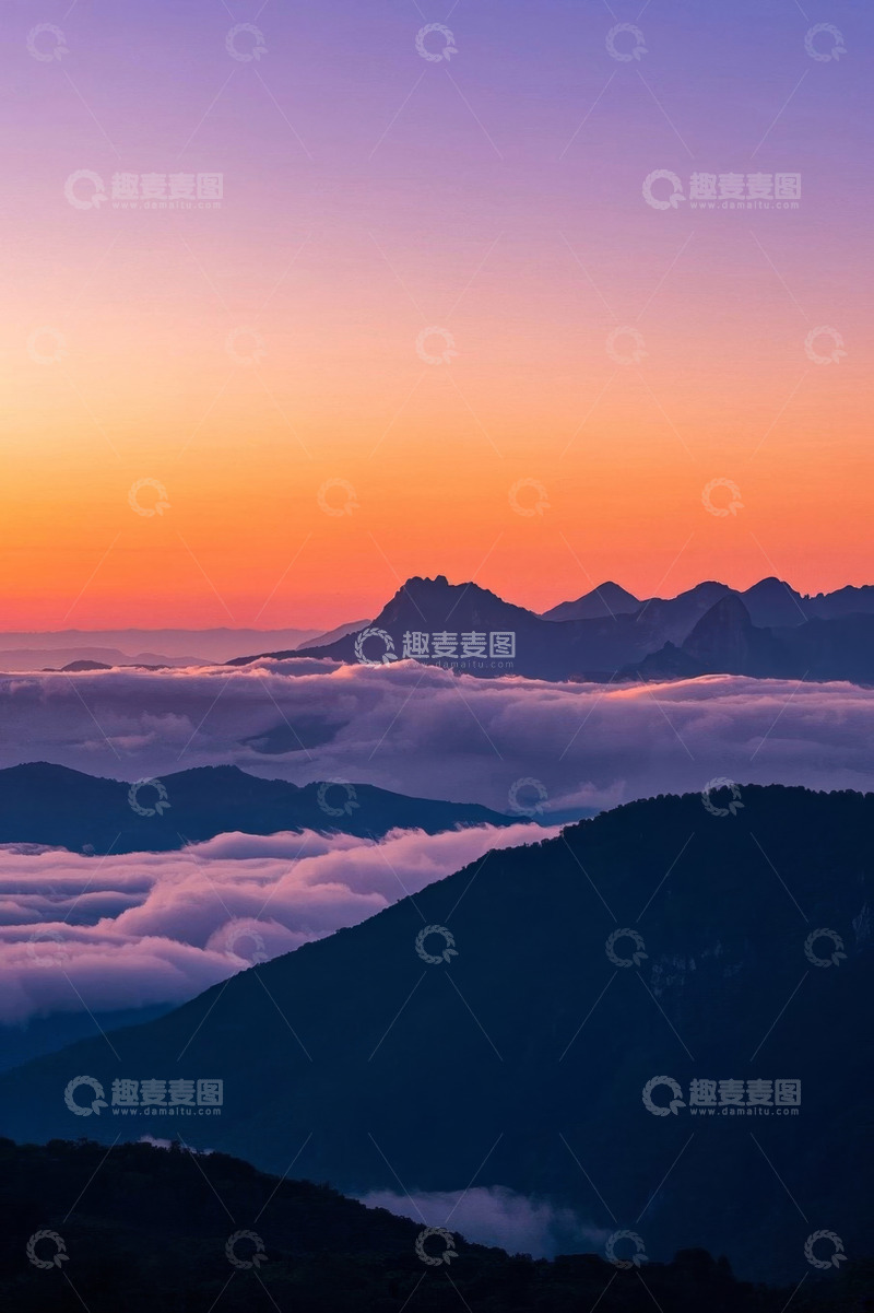 高清大图下载【趣麦麦图】山间云海日出美景