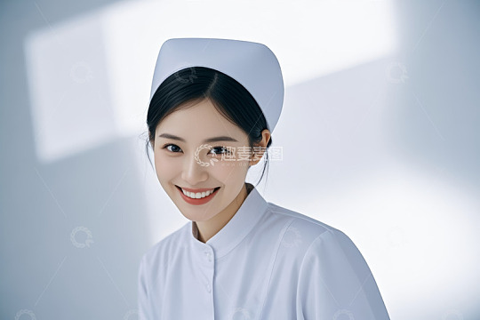 微笑的年轻女护士肖像