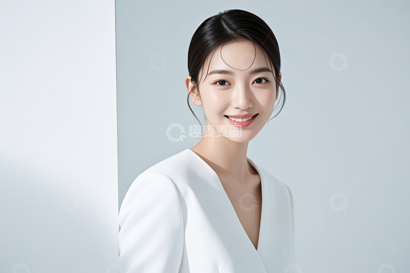 高清大图下载【趣麦麦图】微笑女性肖像素材