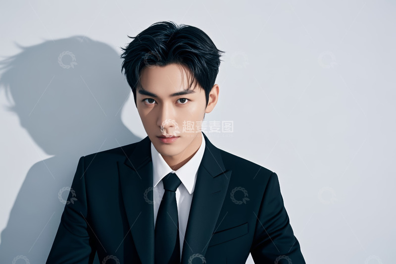 高清大图下载【趣麦麦图】穿西装的年轻男性肖像