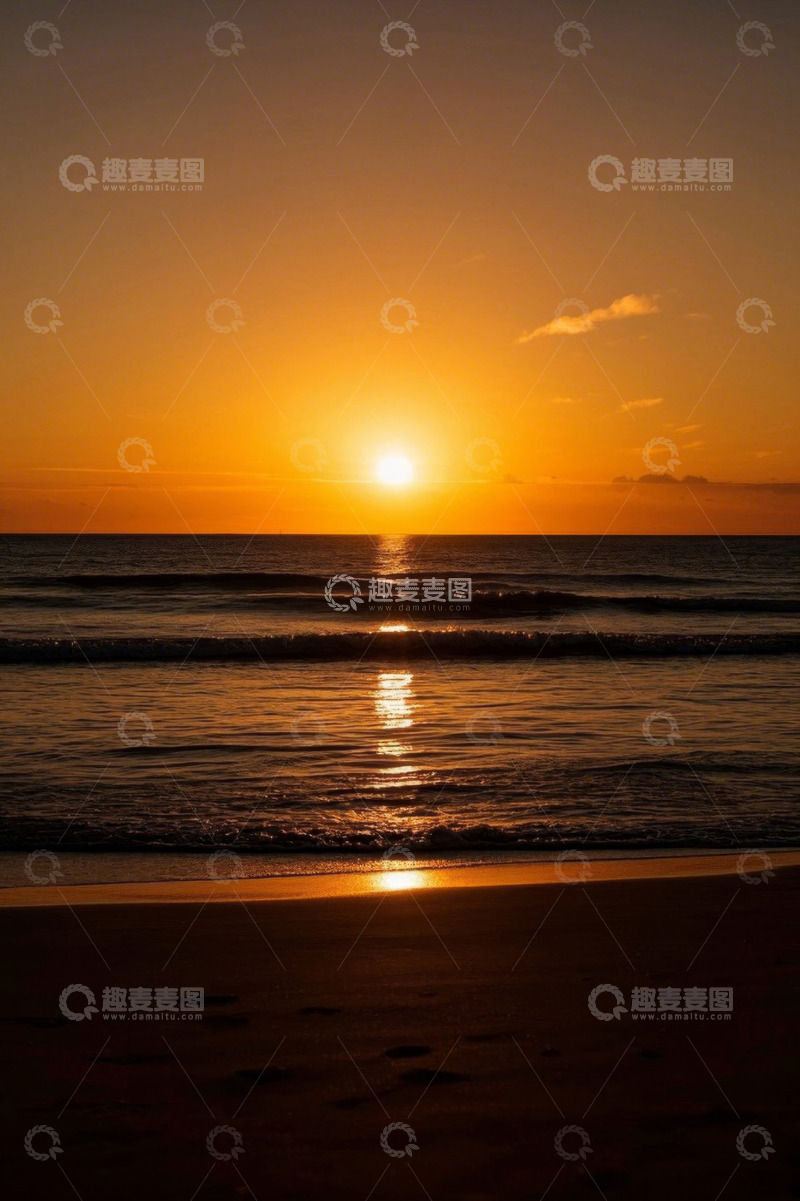 高清大图下载【趣麦麦图】海滩日落海洋风光
