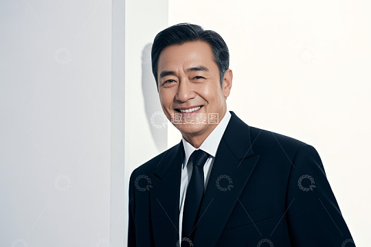 穿西装微笑的亚洲男性肖像