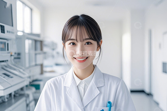医院内微笑的年轻女医护人员