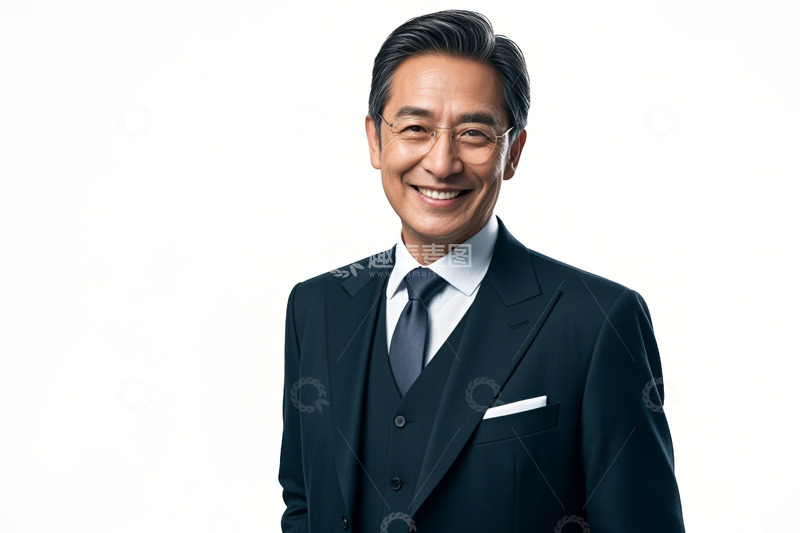 高清大图下载【趣麦麦图】西装男士微笑肖像