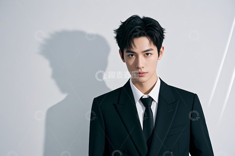 高清大图下载【趣麦麦图】身着西装的男性正面肖像