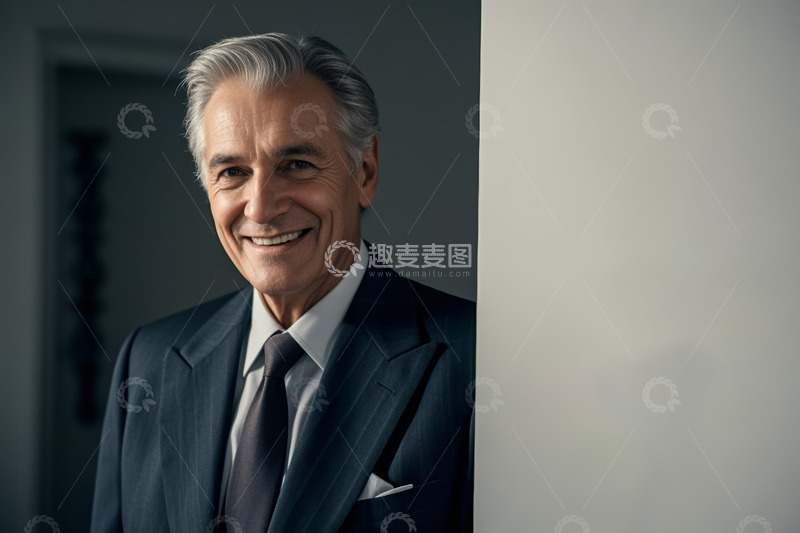 高清大图下载【趣麦麦图】西装男士微笑半身像